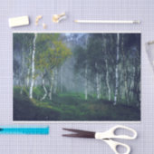 Dekoupage der Malerei auf Birkenwälder Seidenpapier (Handwerk)