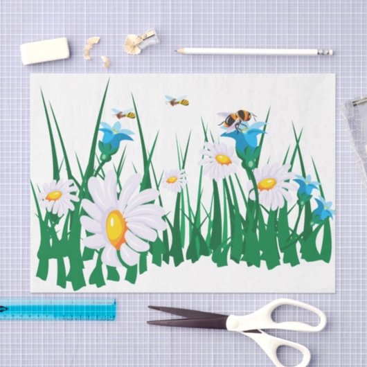 Dekoupage der niedlichen Daisy Field-Blume Seidenpapier (Handwerk)