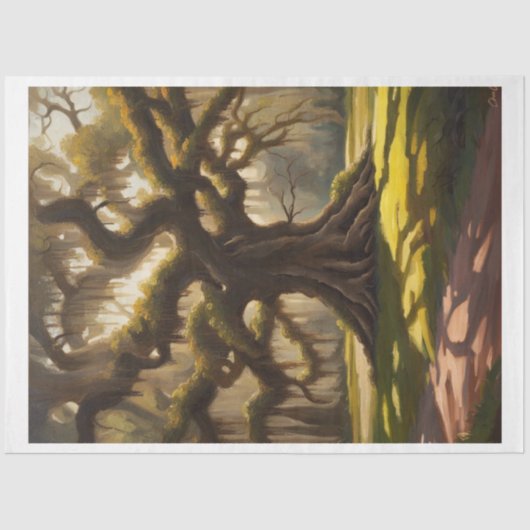Dekoupage der Oak Spanish Moss Oil Malerei Seidenpapier (Vorderseite)