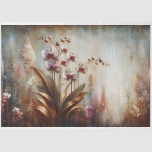 Dekoupage der orchiden Fauna und Flora Seidenpapier (Vorderseite)