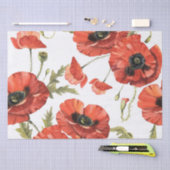 Dekoupage der Red Poppy Blume Seidenpapier (Handwerk)