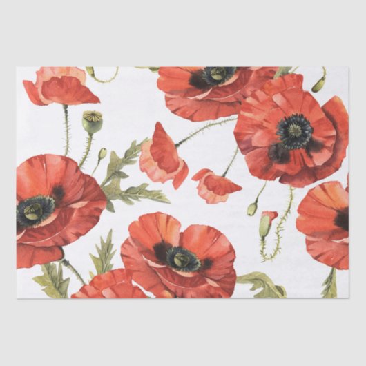 Dekoupage der Red Poppy Blume Seidenpapier (Vorderseite)