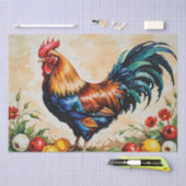 Dekoupage der Rooster-Acrylmalerei Seidenpapier (Handwerk)