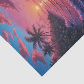 Dekoupage der rosa Sandbucht | Tropischer Strand Seidenpapier (Ausschnitt)