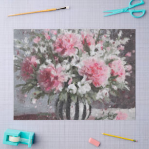 Dekoupage der rosafarbenen Carnation Floral Blume Seidenpapier