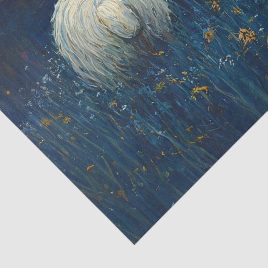 Dekoupage der Schafsternie-Nachtöle Seidenpapier (Detail)