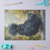 Dekoupage der schwarzen Silkie-Hühnermalerei Seidenpapier (Basteln)