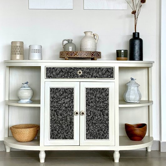 Dekoupage der Schwarzweißmuster Seidenpapier