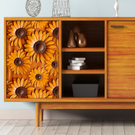 Dekoupage der Sonnenblumen-Blasen aus geschliffene Seidenpapier