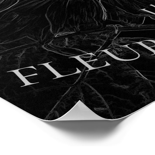 Dekoupage der Sonnenblumen Schwarz-Weiß-Blütenschr Poster (Ecke)