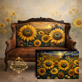 Dekoupage der Sonnenblumenfelder Seidenpapier