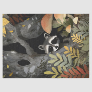 Dekoupage der versteckten Raccoon-Illustration Seidenpapier
