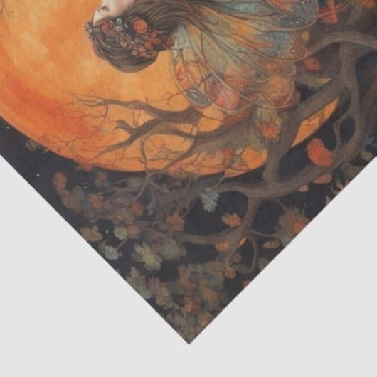 Dekoupage der verzauberten Herbstmühle Seidenpapier (Detail)