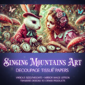 Dekoupage der verzauberten Wald-Alice-Kaninchen Seidenpapier