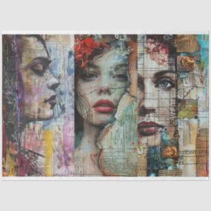 Dekoupage der Vintagen Abstrakten Kunstsammlung Seidenpapier