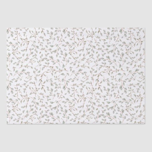 Dekoupage der Vintagen boho-botanischen Leaf-Zweig Seidenpapier (Vorderseite)