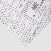 Dekoupage der Vintagen französischen Zeitungswerbu Seidenpapier (Detail)