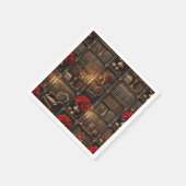 Dekoupage der Vintagen gotischen Poinsettia Biblio Serviette (Ecke)