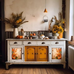 Dekoupage der Vintagen Herbstszene Seidenpapier