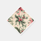 Dekoupage der Vintagen Pinkmas Branchen Bows & Ber Serviette (Ecke)