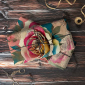 Dekoupage der Vintagen Rose Seidenpapier