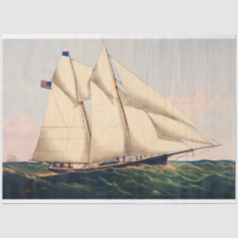 Dekoupage der Vintagen Yacht Nautical Boat Ship Seidenpapier