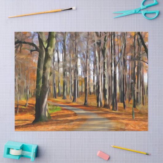 Dekoupage der Waldwasserfarbe Seidenpapier (Basteln)