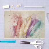 Dekoupage der Wasserfarbenfeder Seidenpapier (Handwerk)