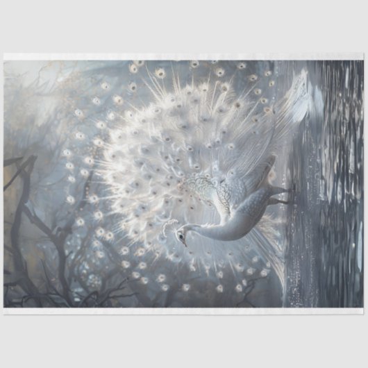 Dekoupage der weißen Schwanzfliege Seidenpapier (Vorderseite)