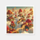 Dekoupage der Whimsical Autumn Floating Islands Serviette (Vorderseite)