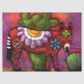 Dekoupage der Whimsical Südwest Floral Donkey Seidenpapier (Vorderseite)