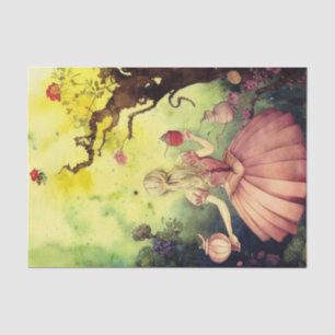 Dekoupage der Whimsistischen Alice im Wunderland Seidenpapier