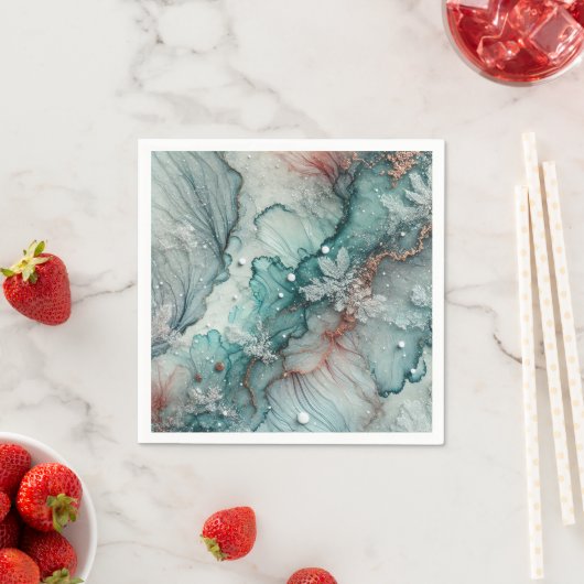 Dekoupage des Alkoholtupfers für Frost Fall Morgen Serviette (Beispiel)