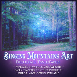 Dekoupage des blauen Twilight Forest Glows Seidenpapier