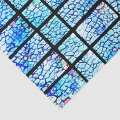 Dekoupage des blauen verklebten Glaseffekts Seidenpapier (Ausschnitt)