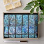 Dekoupage des blauen verklebten Glaseffekts Seidenpapier (Geschenk)