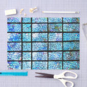 Dekoupage des blauen verklebten Glaseffekts Seidenpapier (Handwerk)