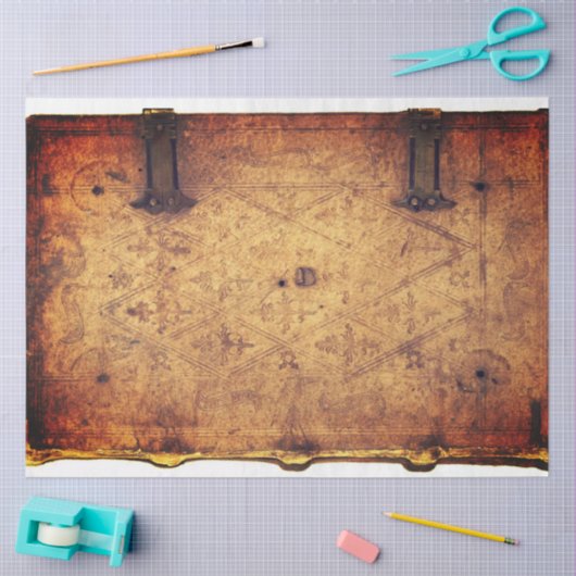 Dekoupage des Buchdeckels Seidenpapier (Basteln)