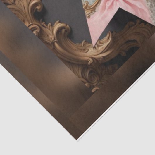 Dekoupage des französischen Pariser Rokoko Bow Seidenpapier (Ausschnitt)