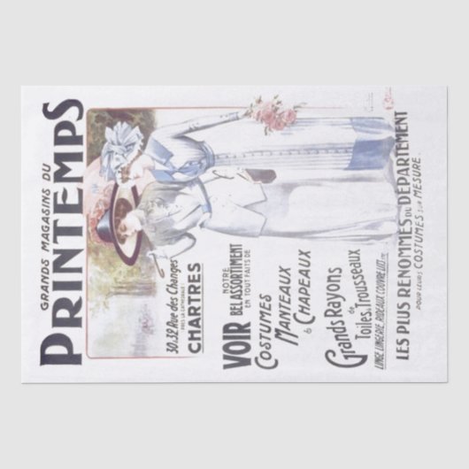 Dekoupage des französischen Store Ad Spring Lady T Seidenpapier (Vorderseite)