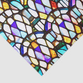 Dekoupage des gefestigten Kirchenglasfensters Seidenpapier (Ausschnitt)