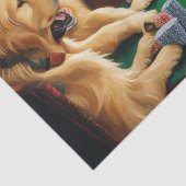 Dekoupage des Goldenen Retriever Poker Party Seidenpapier (Detail)