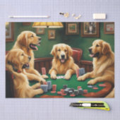 Dekoupage des Goldenen Retriever Poker Party Seidenpapier (Handwerk)
