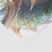 Dekoupage des grünen chinesischen Drachens Illustr Seidenpapier (Detail)