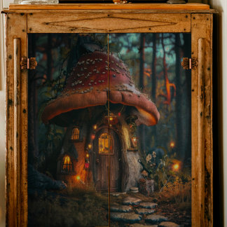 Dekoupage des kleinen Mushroom House Seidenpapier