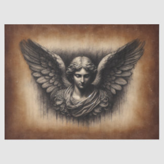 Dekoupage des Kohleangels Seidenpapier