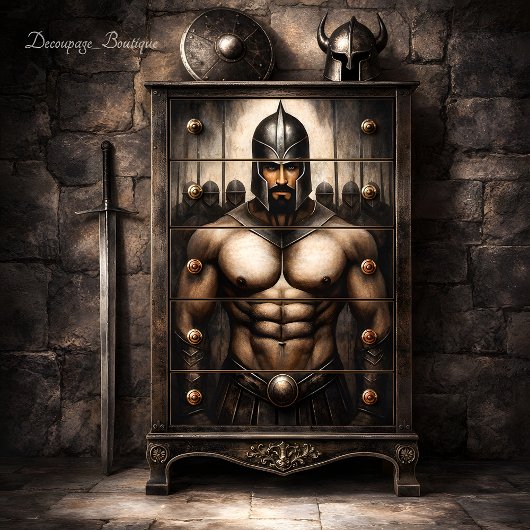 Dekoupage des Kriegers Seidenpapier