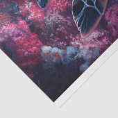 Dekoupage des Lila Korallenriffs von Meeresschildk Seidenpapier (Ausschnitt)