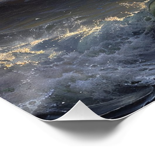 Dekoupage des Ocean Storm Moody Landscape Poster (Ecke)
