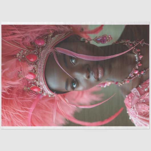 Dekoupage des rosafarbenen Glamours Seidenpapier (Vorderseite)